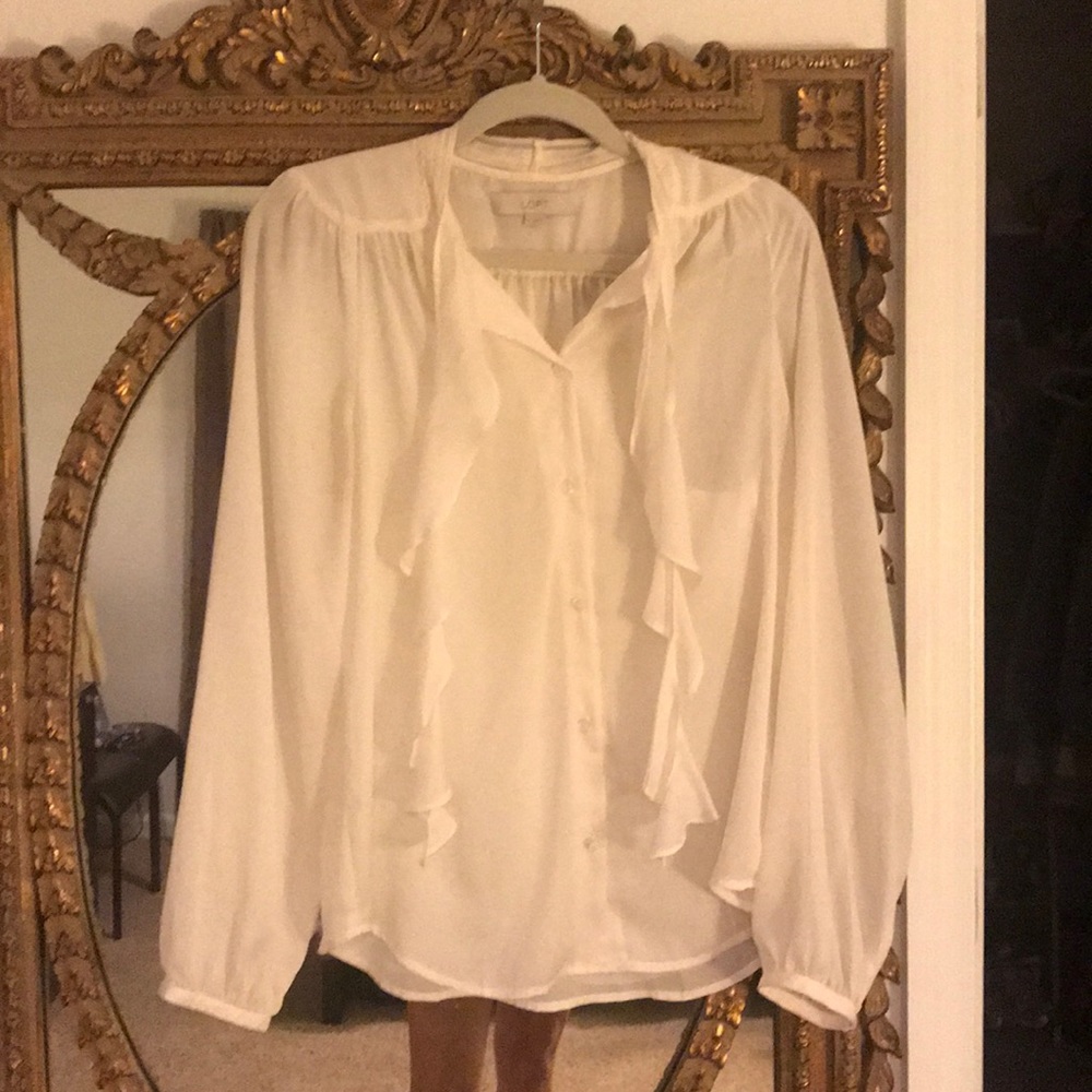 -work wear- sheer white button up